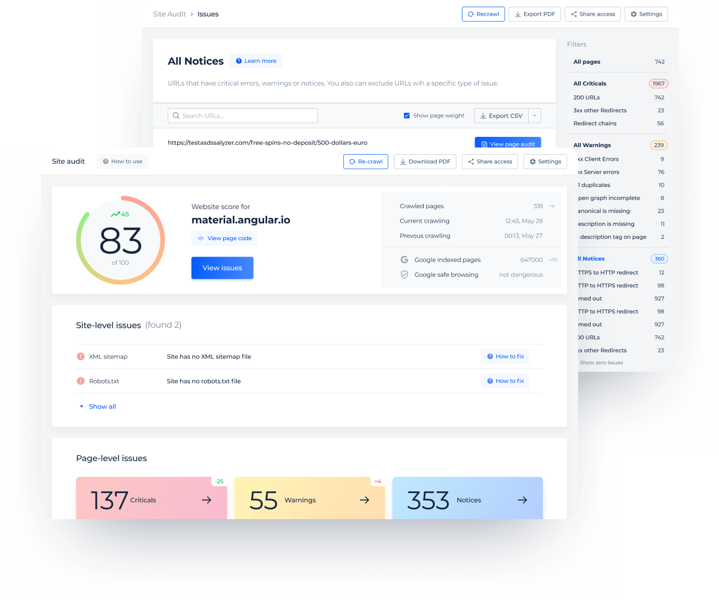 Outil de vérification du SEO et d'audit