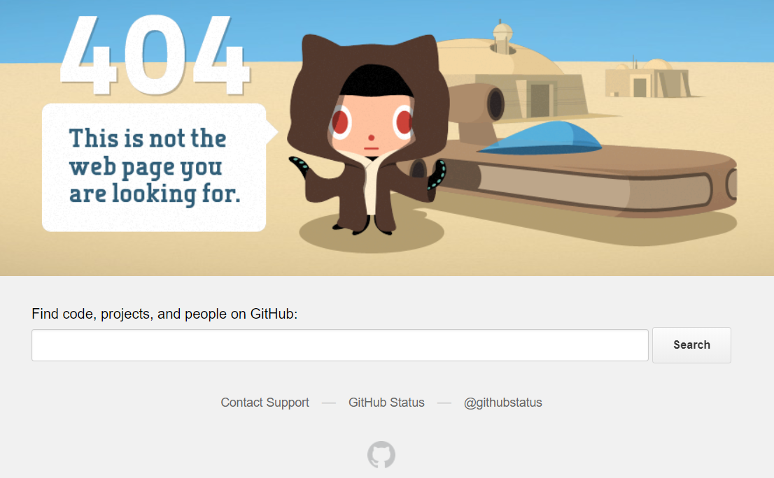 Пользовательская страница 404 Github