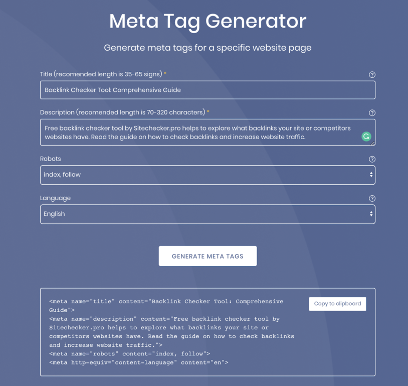 media meta tag generator