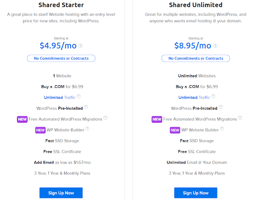 Dreamhost Shared Hosting