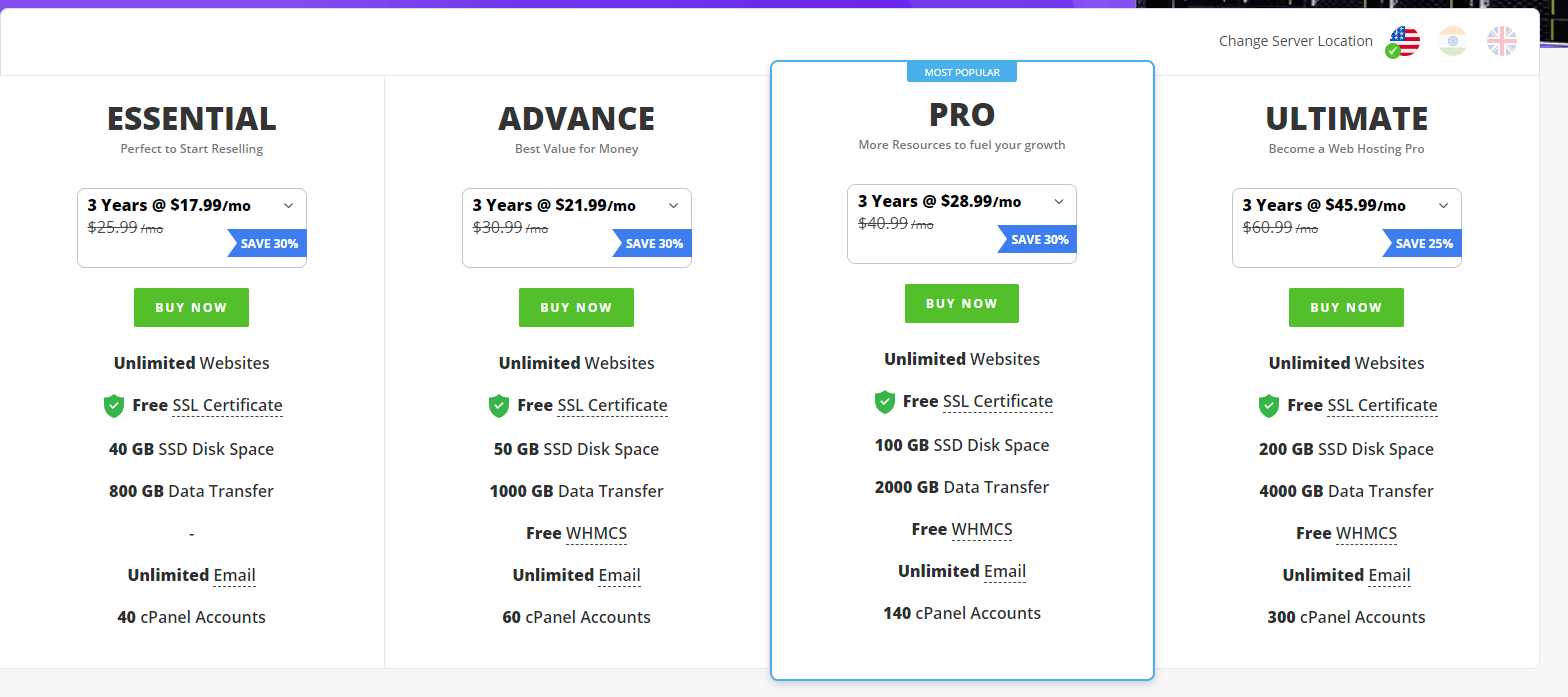 Resellerclub Reseller Hosting