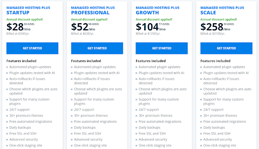 WPengine Managed WordPress hosting plus