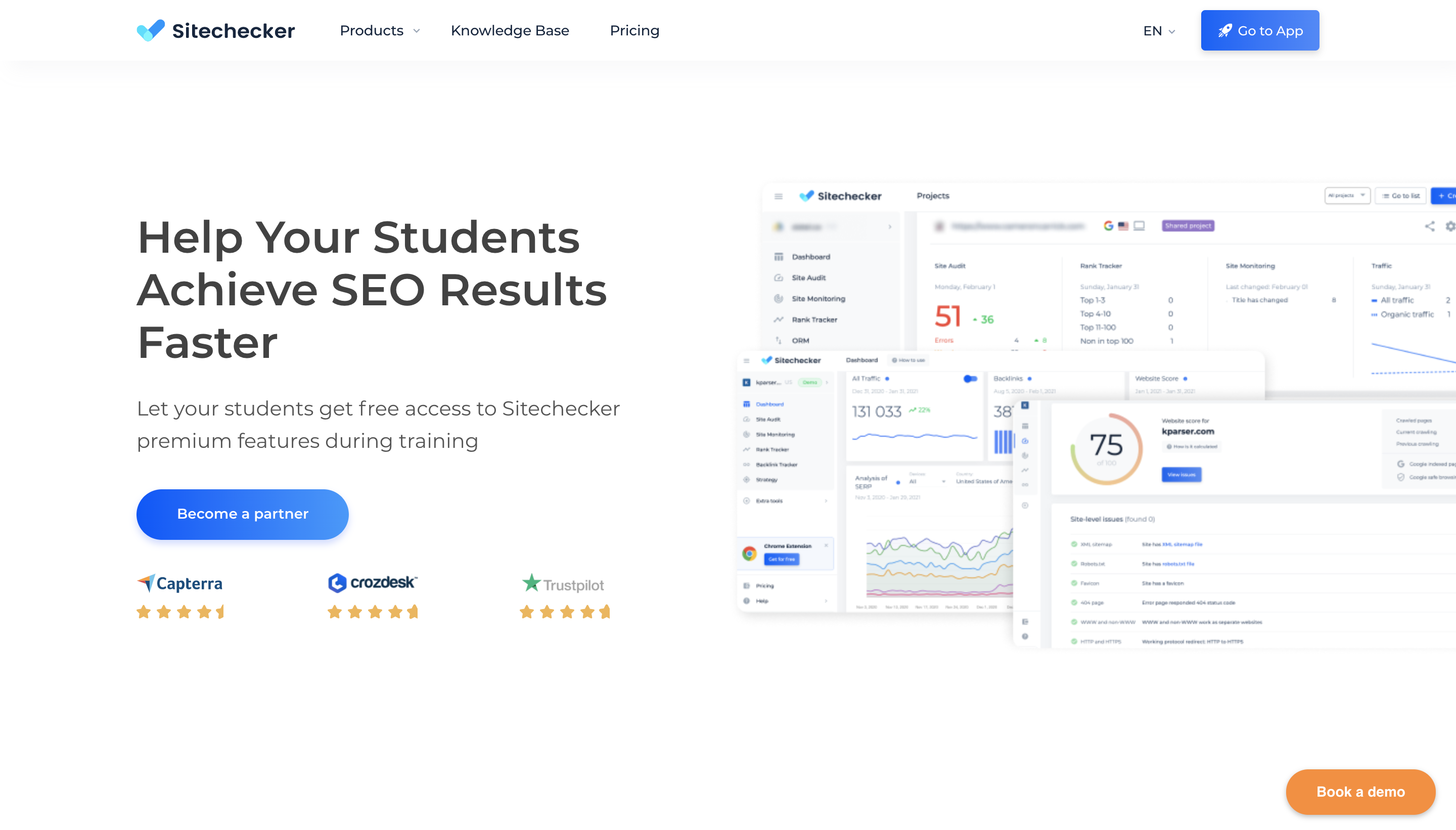 sitechecker educational partnership