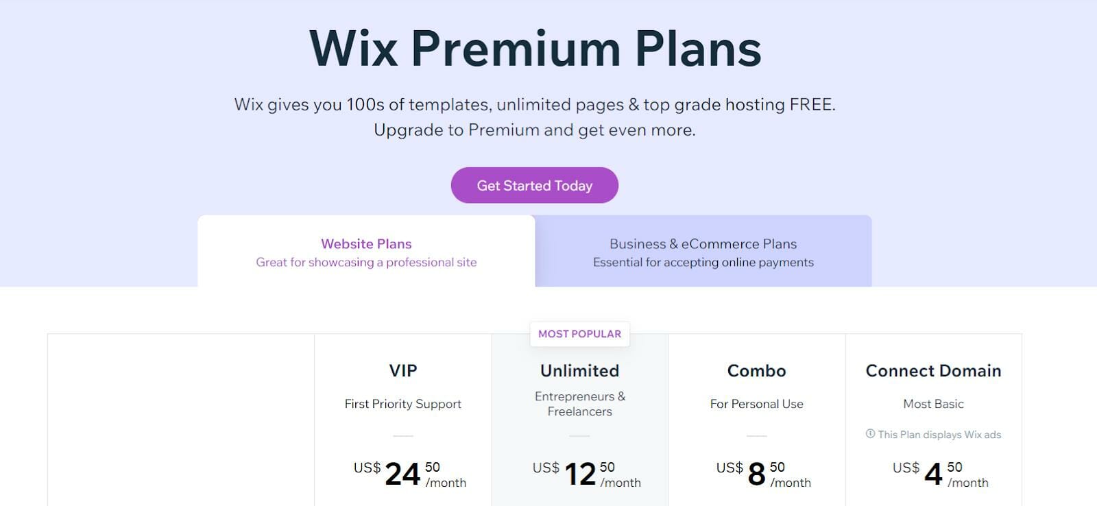 Pay for a Premium Site Builder Plan