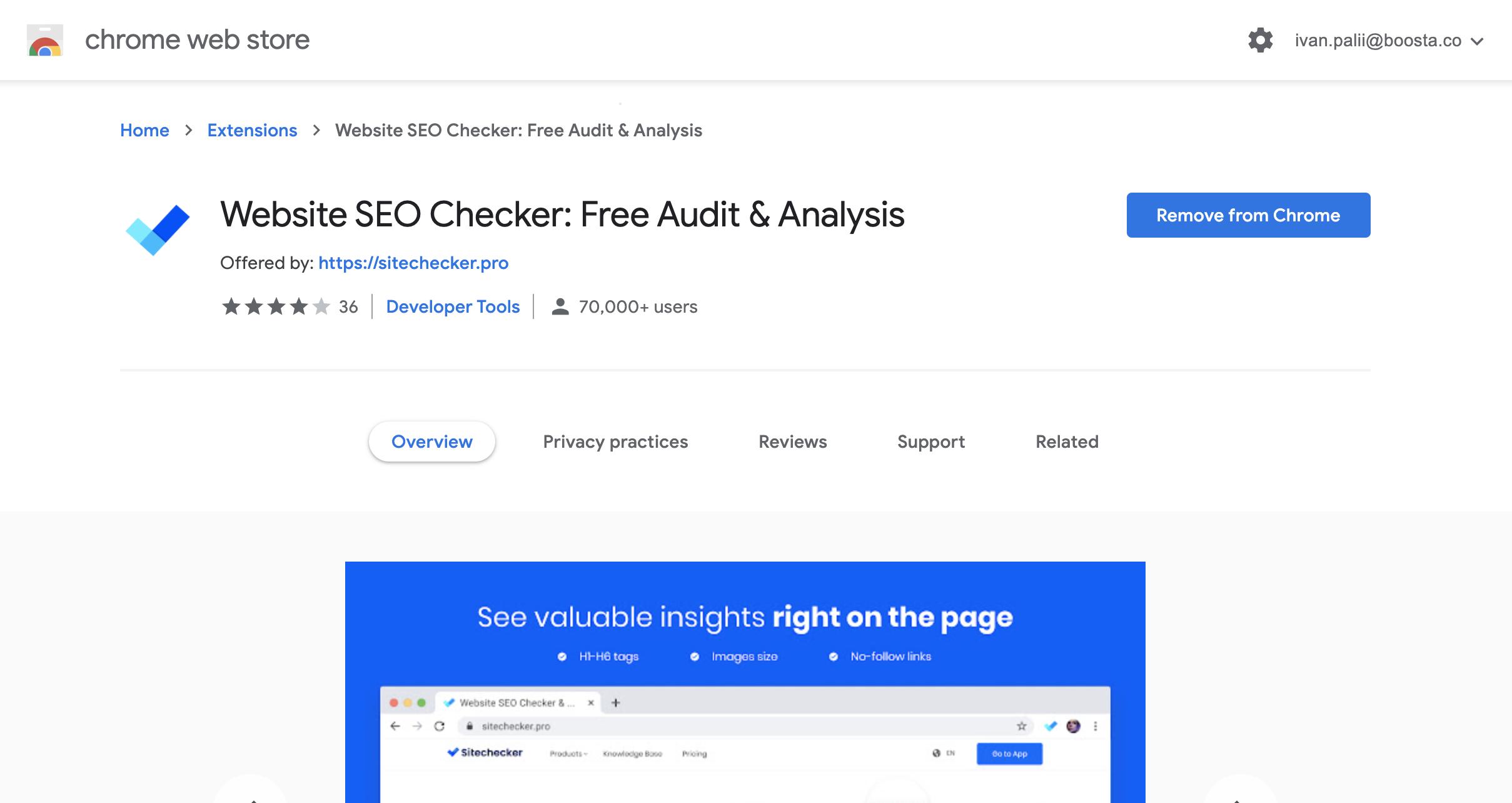 sitechecker chrome seo plugin