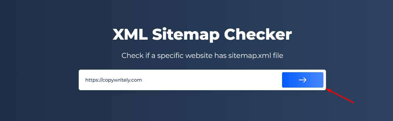 entrez l'URL pour vérifier les erreurs de sitemap ou le sitemap vide