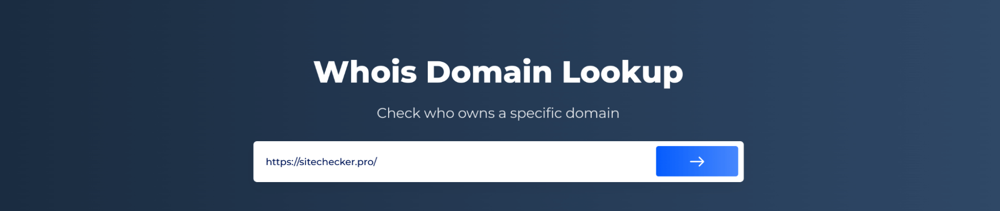 enter site URL to whois search tool to get all domain data
