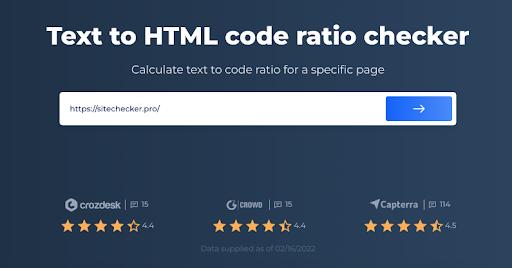 SiteChecker Text to HTML code ratio checker