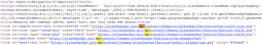 Website is on WordPress source code