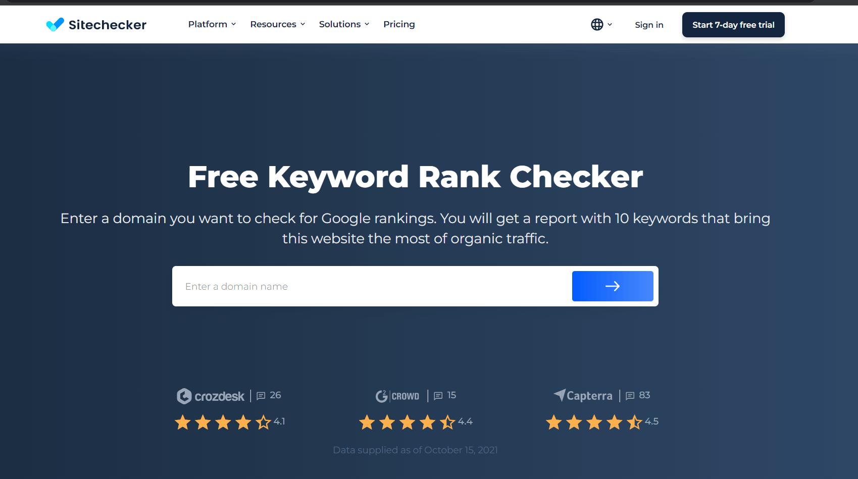Tester gratuito del ranking delle parole chiave