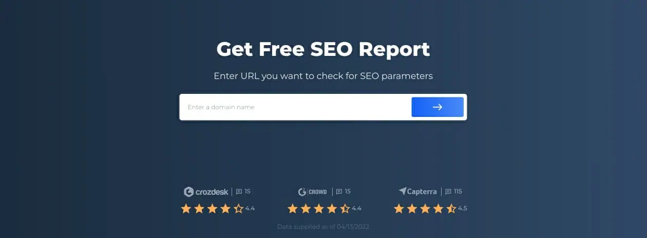 Specify the site you want to check for search engine optimization