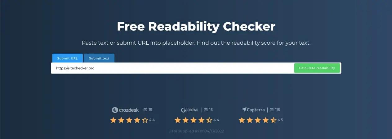 Readability Checker - look through readability statistics of web page