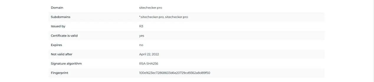 SSL checker issue results