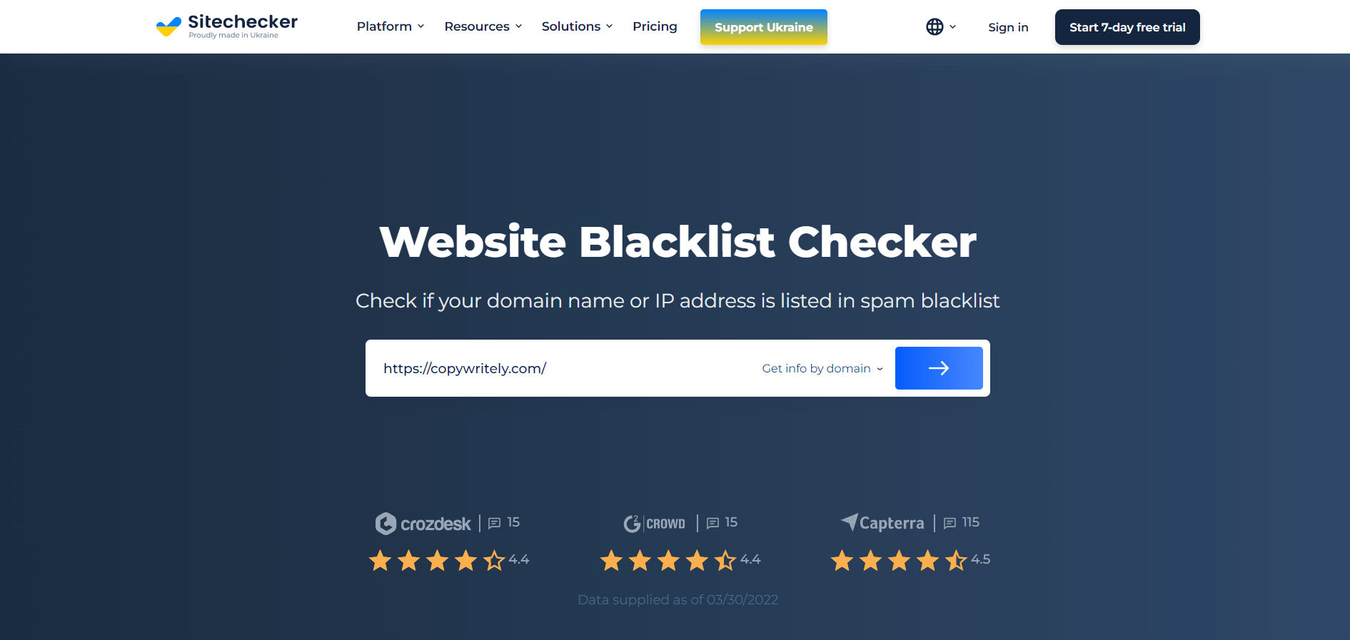 Vérificateur de liste noire de Sitechecker - vérifiez si l'adresse IP est sur liste noire en testant l'adresse IP du serveur de messagerie