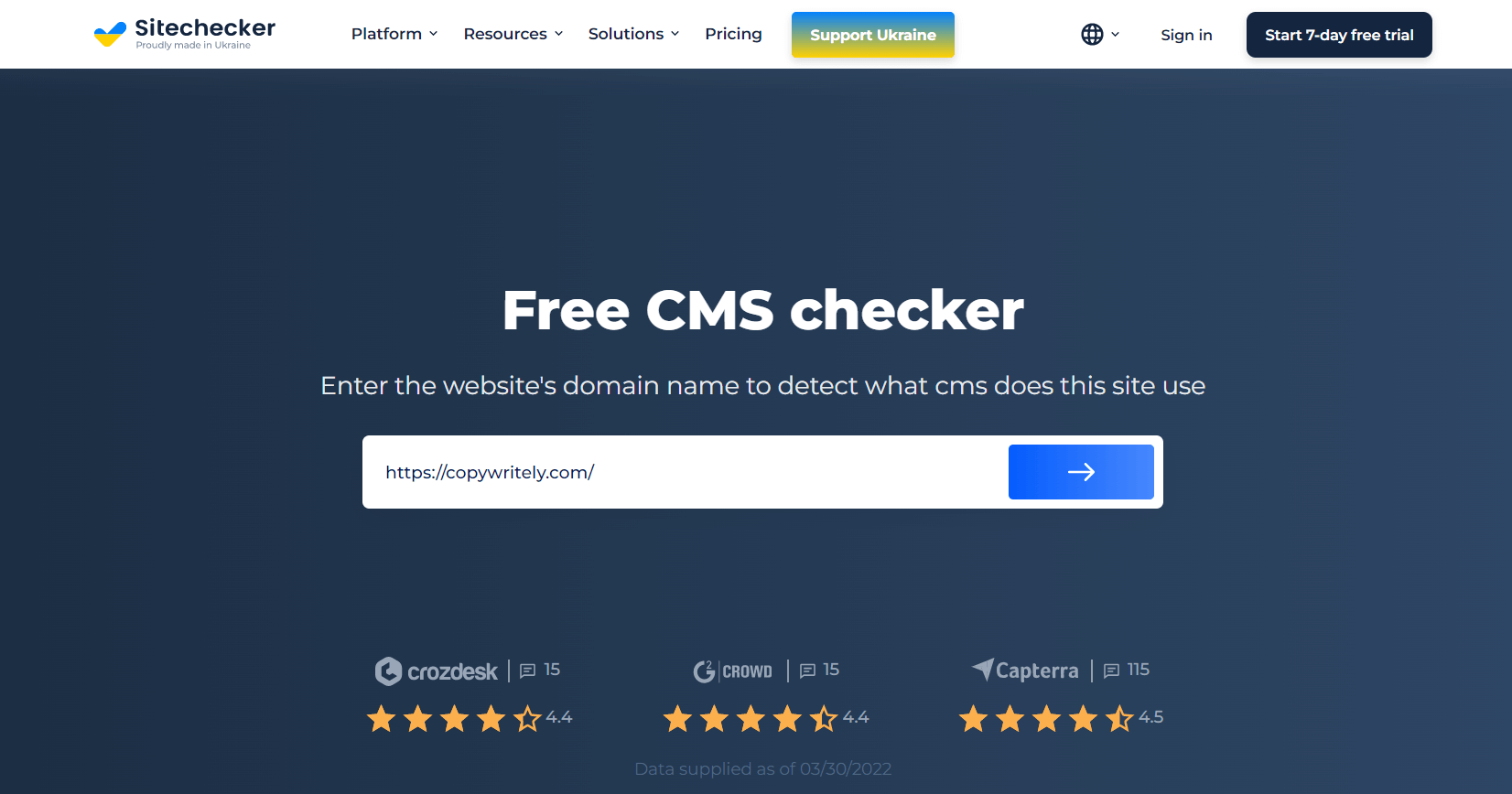 CMS Detector, Sitechecker