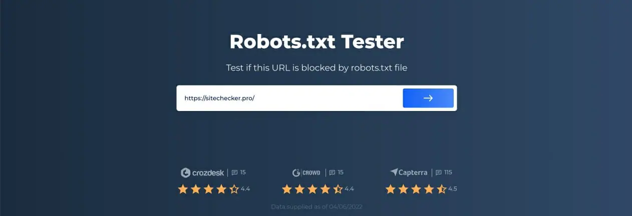 Robots.txt validator Start