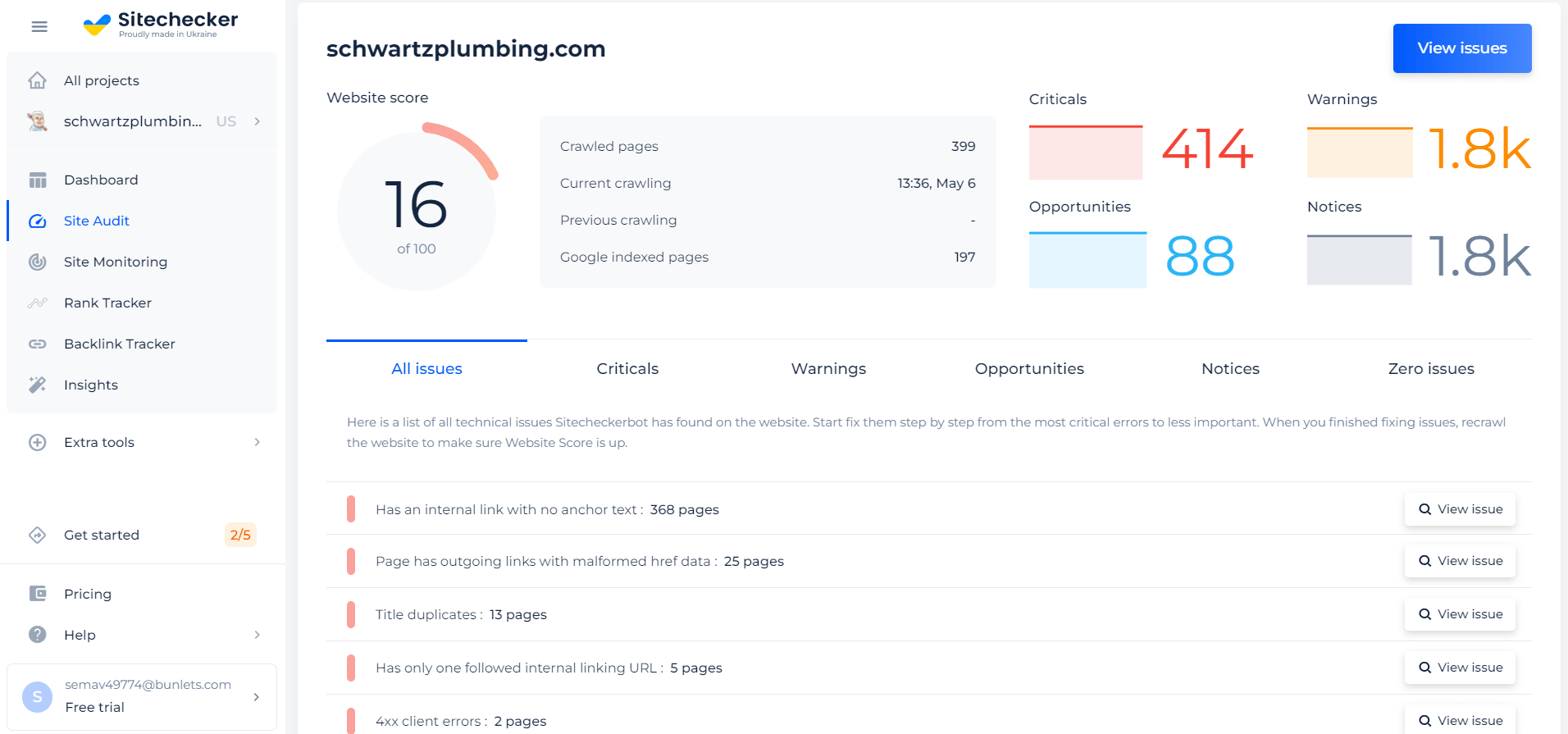 Sitechecker website audit