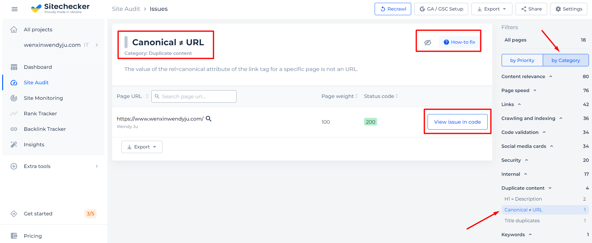 Canonical not the url issue