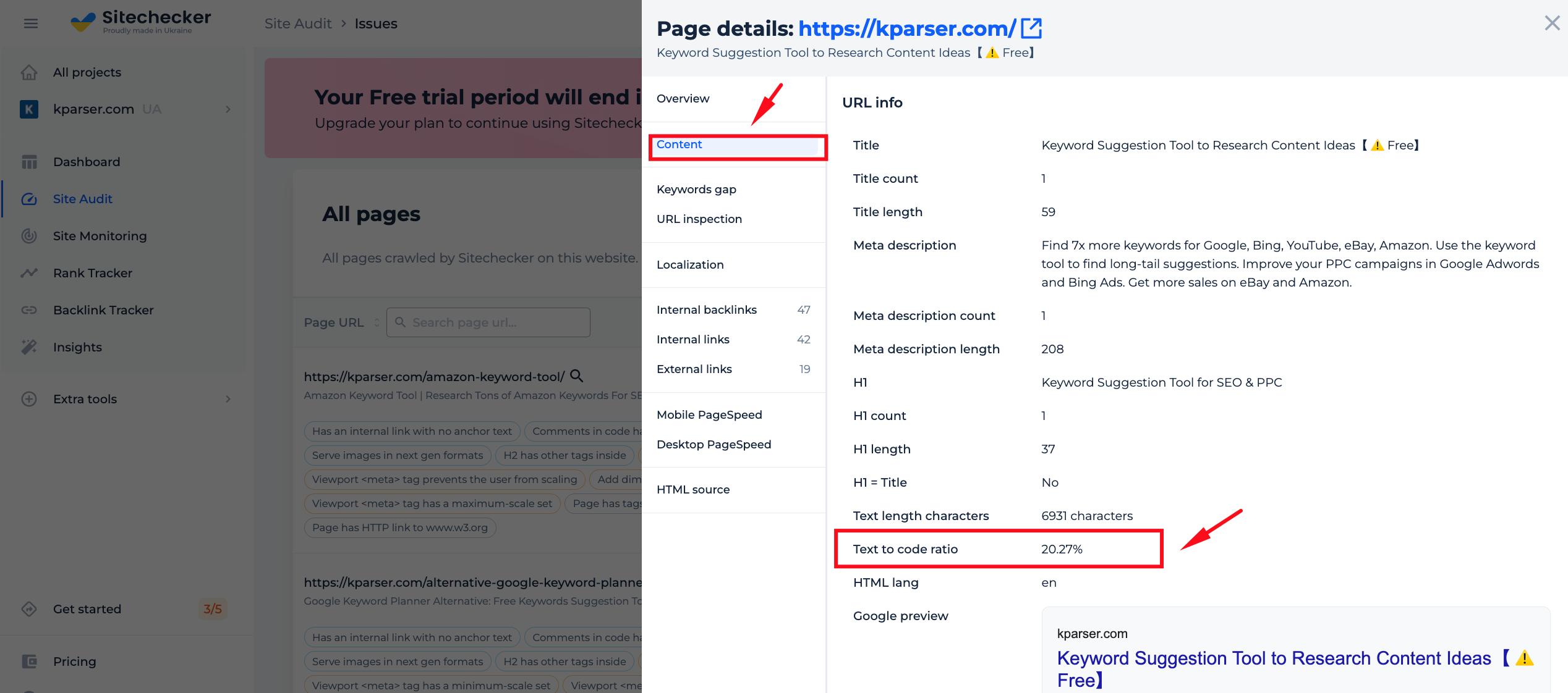 text-to-html-code-ratio-checker-free