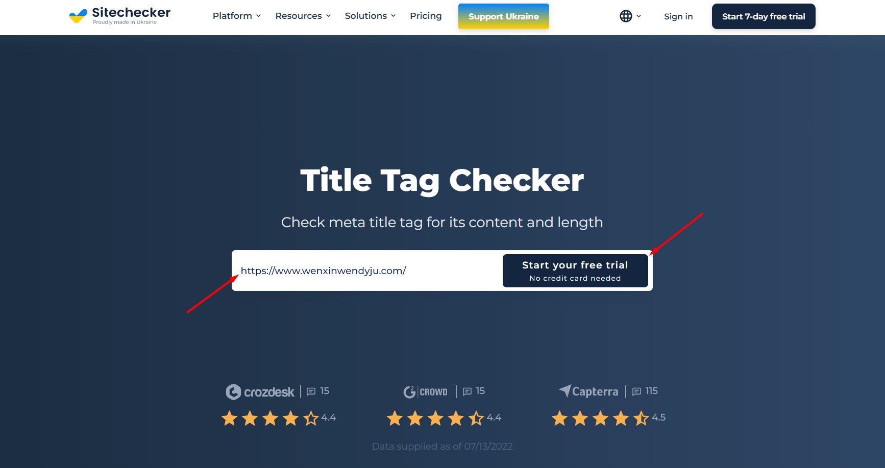 SEO title tags checker step 1