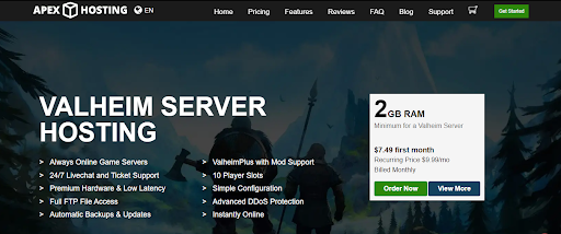 Peculiarities of a Valheim server by Apex Hosting