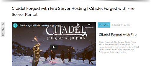 Renting a Citadel: Forged with Fire server with PingPerfect