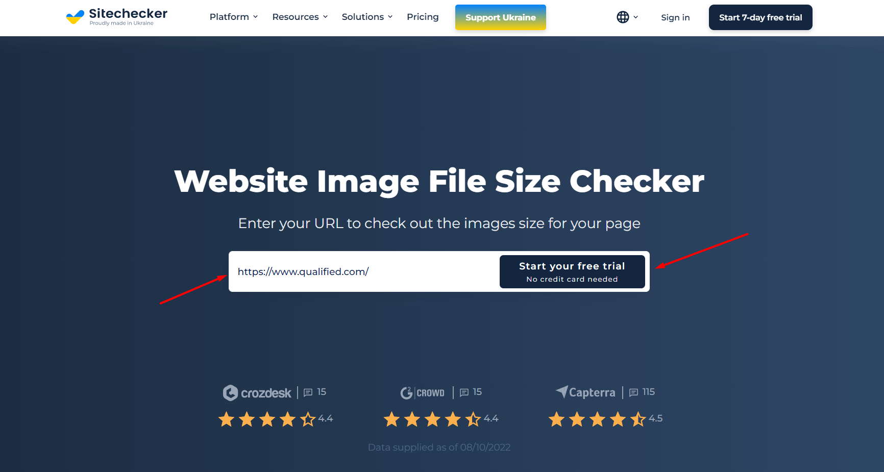 Site image sizes file checker first step