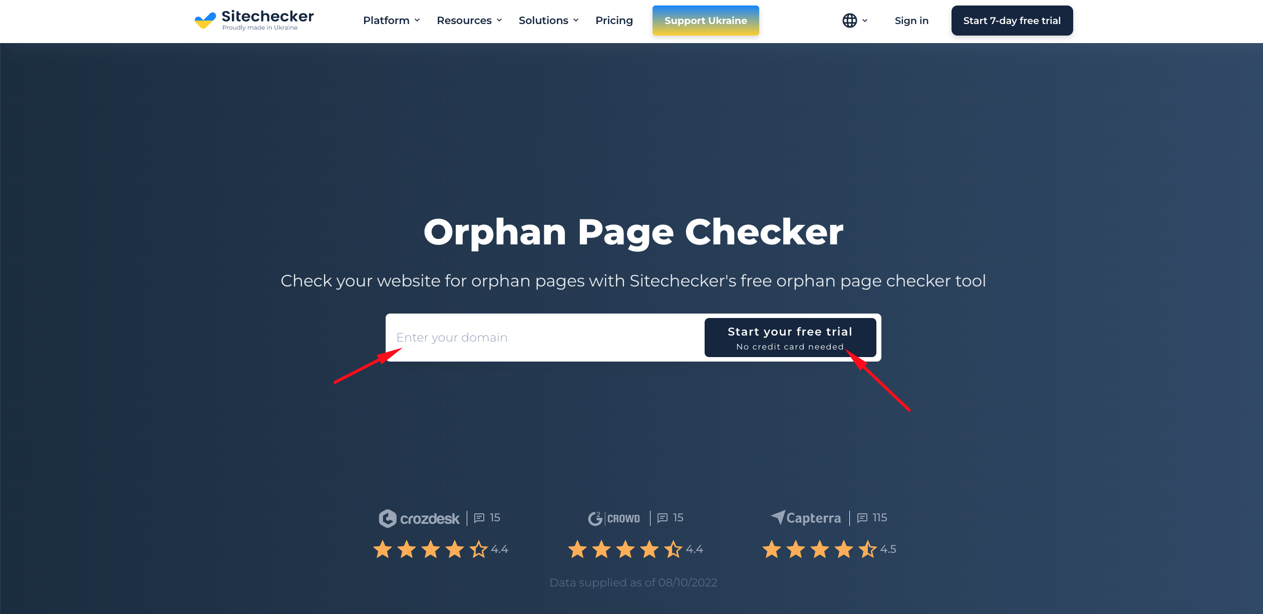 Identify orphan pages with orphaned pages checker tool