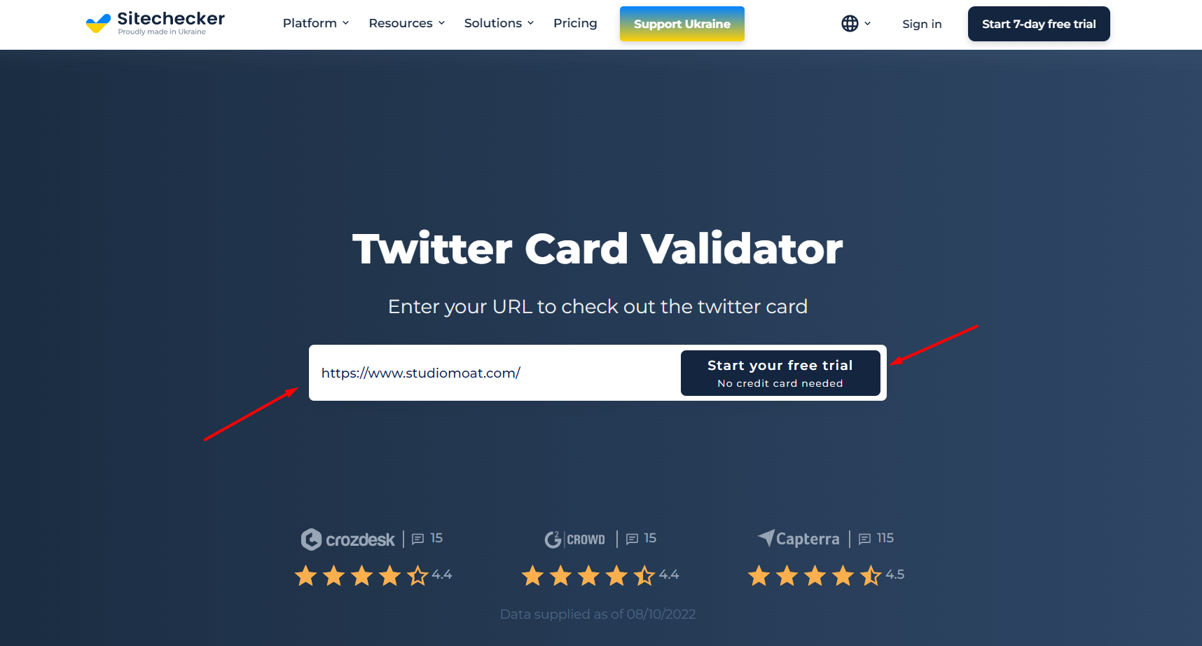 Twitter card validator the first step