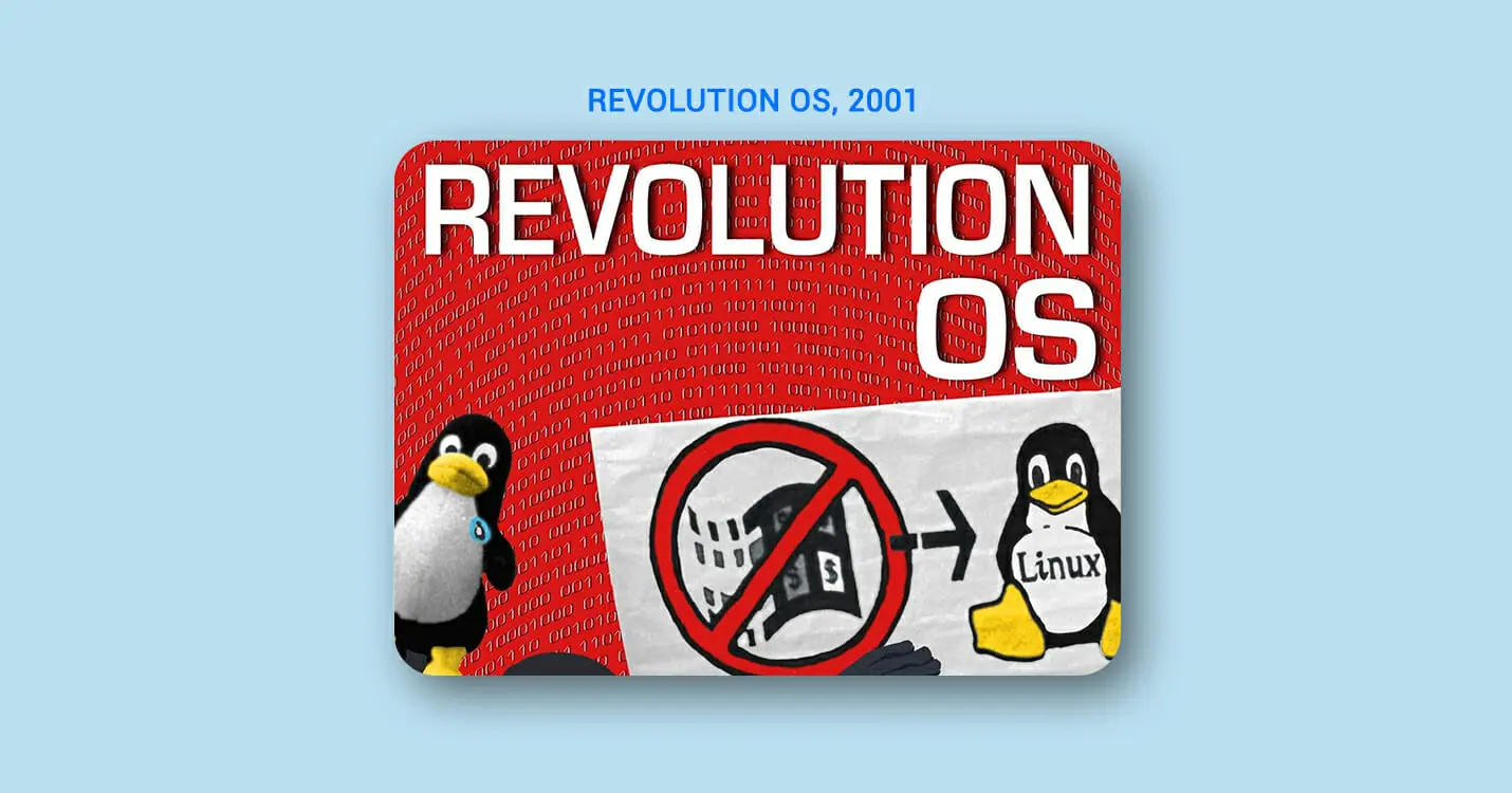 Stylized logo of Linux, around which the events of Revolution OS take place