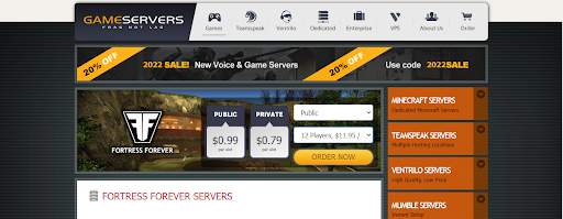 Fortress Forever dedicated server with Gameservers