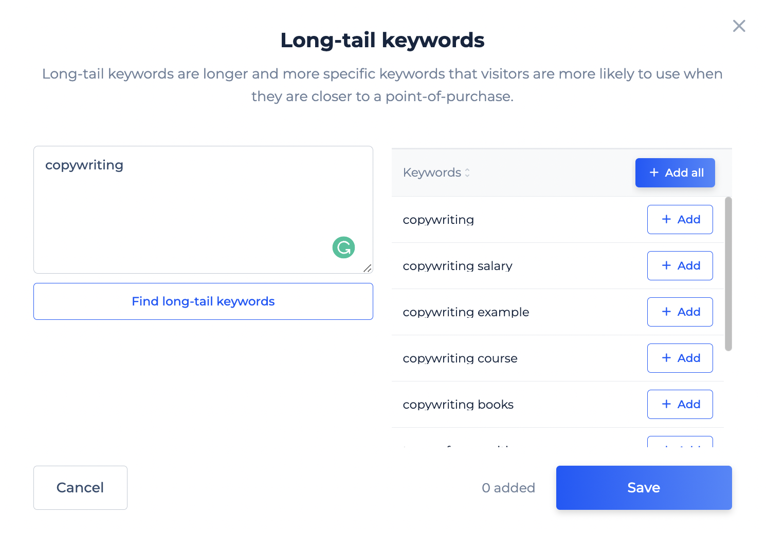 long tail keywords generator