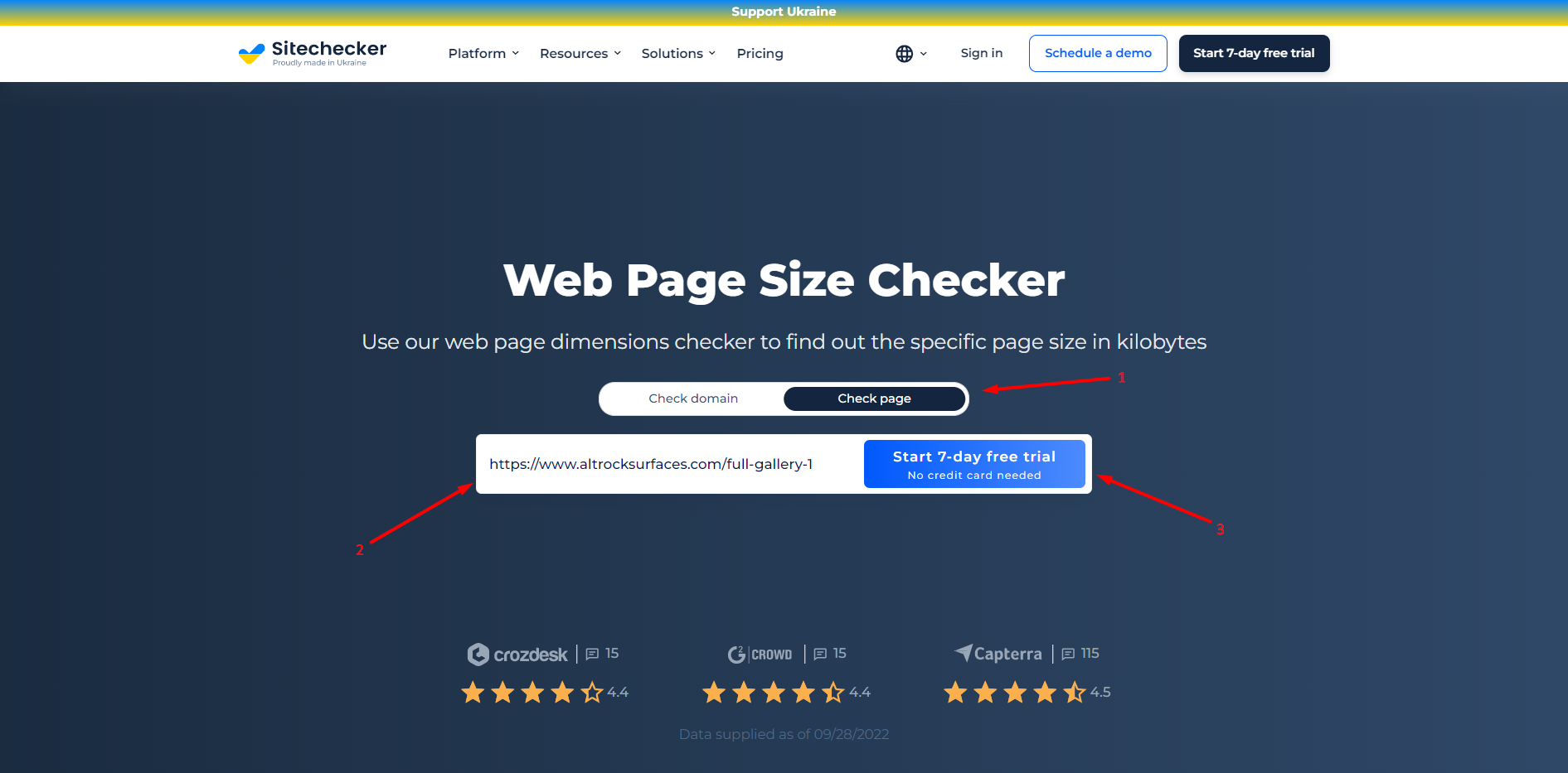 Page Size Checker URL check