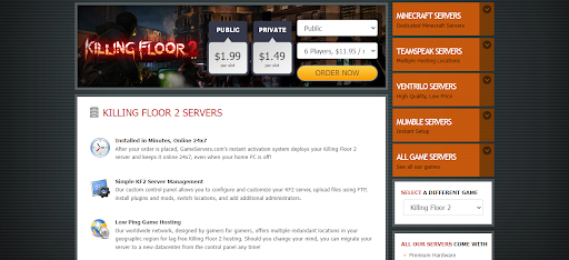 Dedicated server hosting for Killing Floor 2 by Gameservers