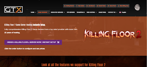 Killing Floor 2 server hosting services by GTX Gaming