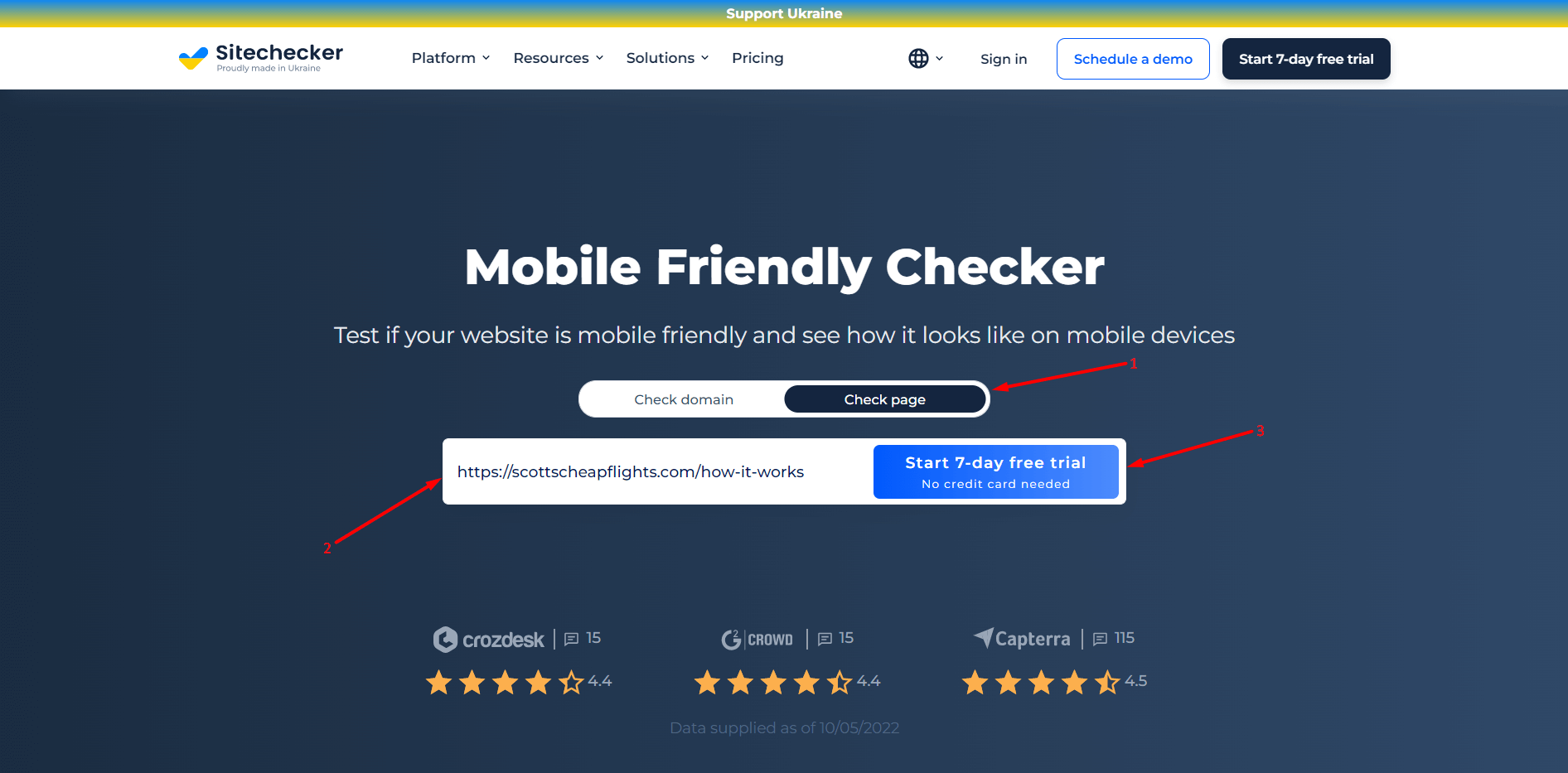Mobile friendly checker - URL test