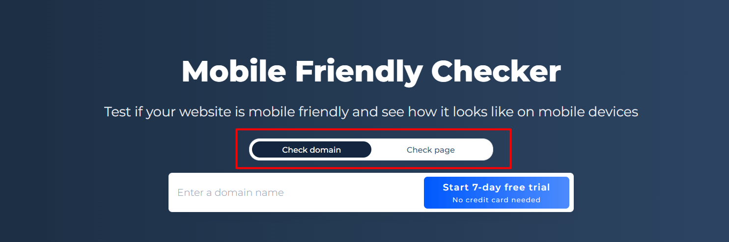 Mobile friendly checker URL VS domain