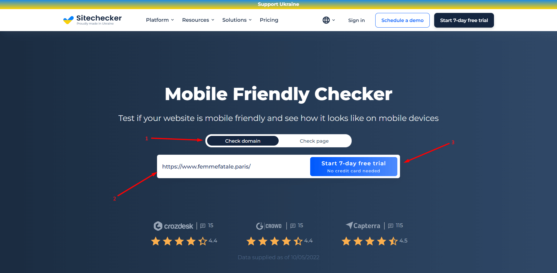 Mobile friendly domain check