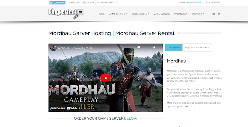 Mordhau server hosting via PingPerfect