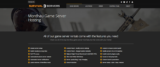 Mordhau server hosting via Survival Servers