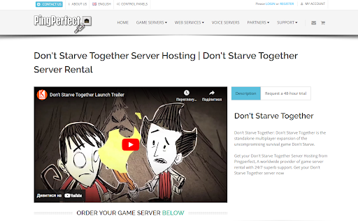 Don't Starve Together server hosting via PingPerfect