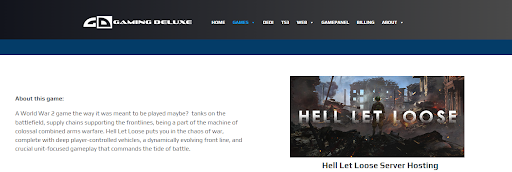 Hell let loose dedicated server by Gamingdeluxe hosting provider