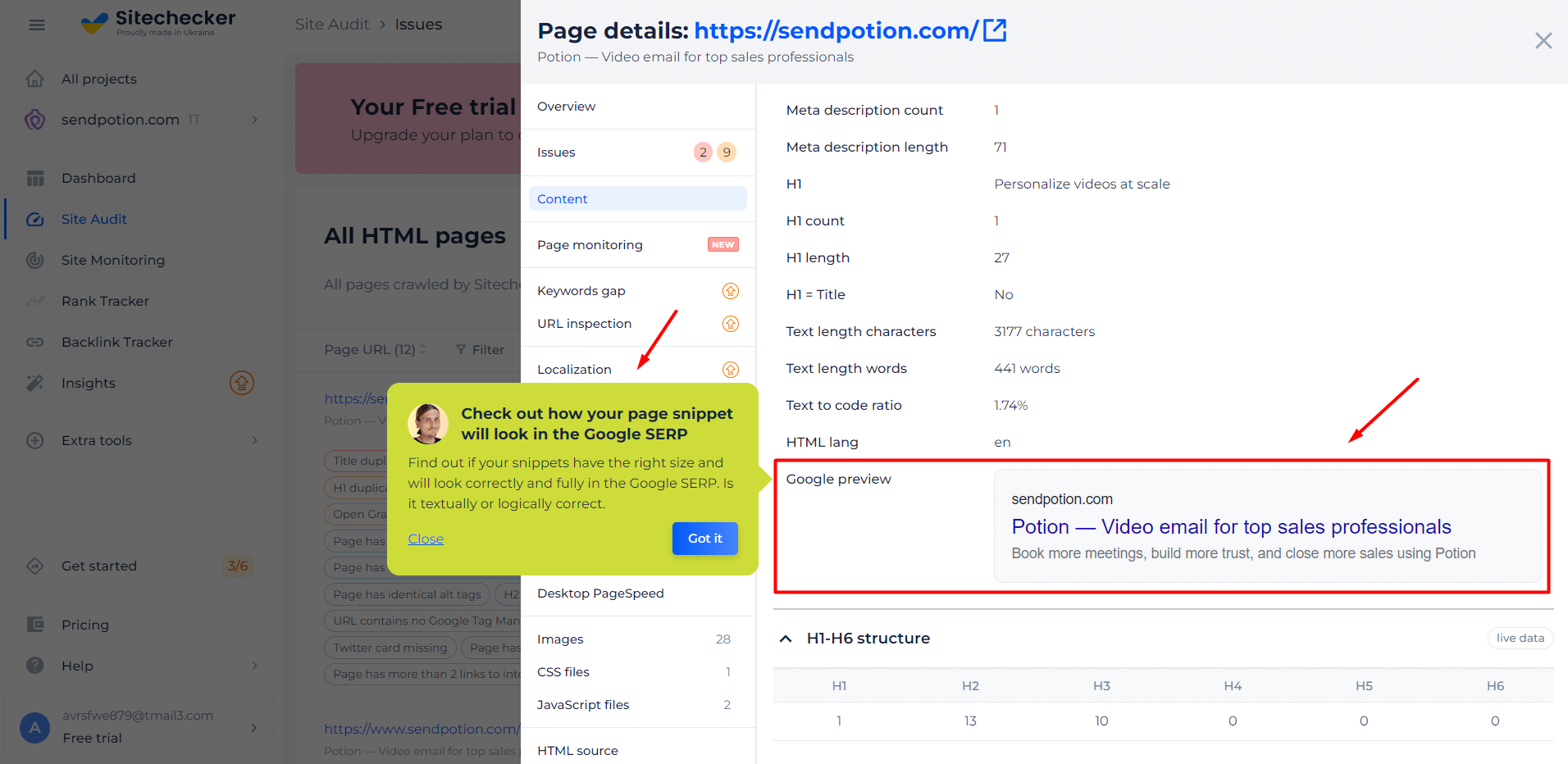 Snippet Checker Result