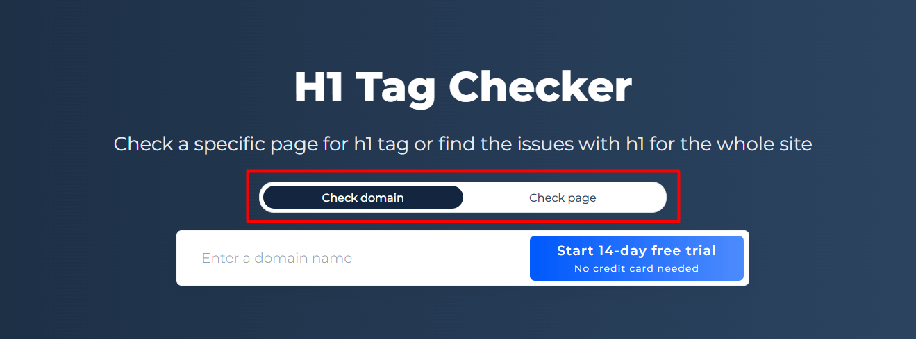 H1 checker tool free trial start