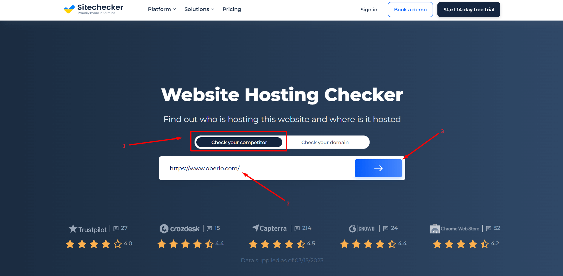 Hosting checker tool scan