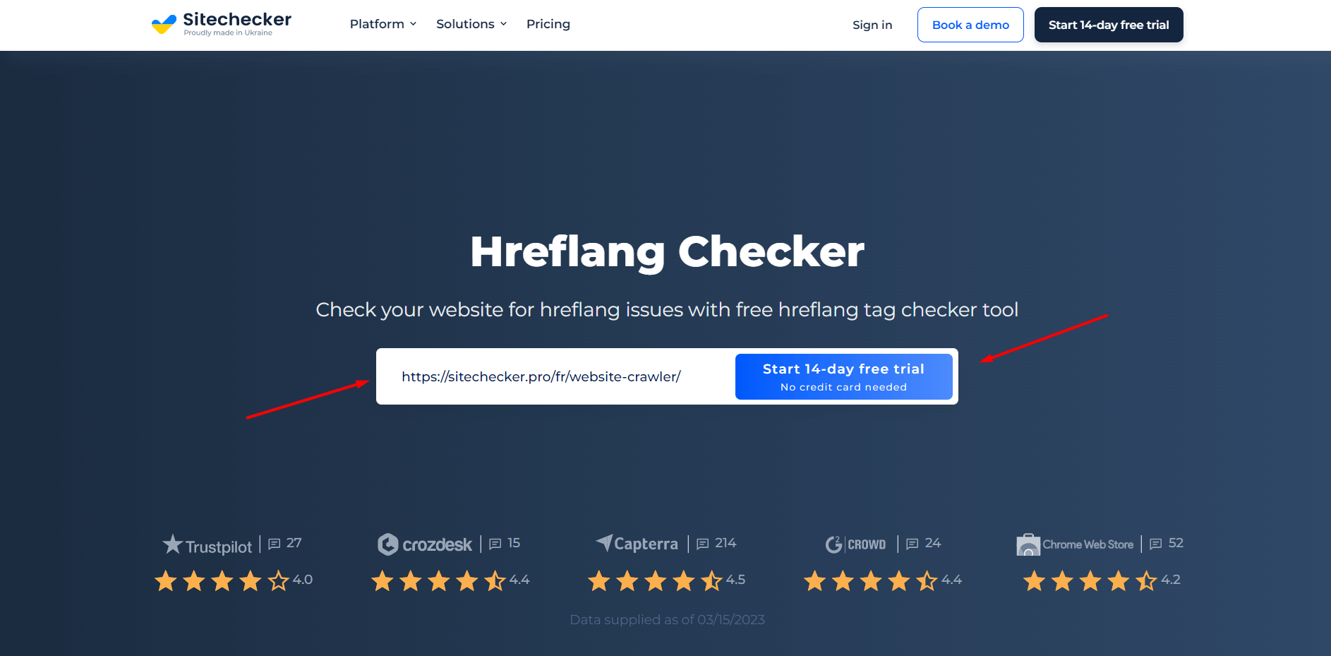 hreflang links check free trial start