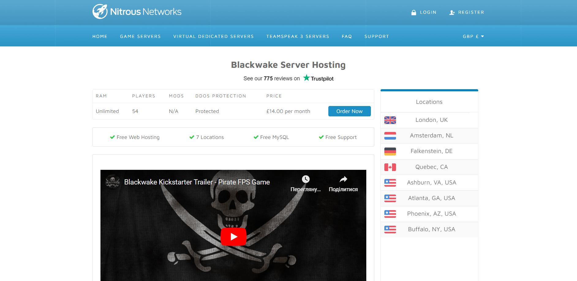 Nitrous Networks is one of the most popular Blackwake server hosting providers