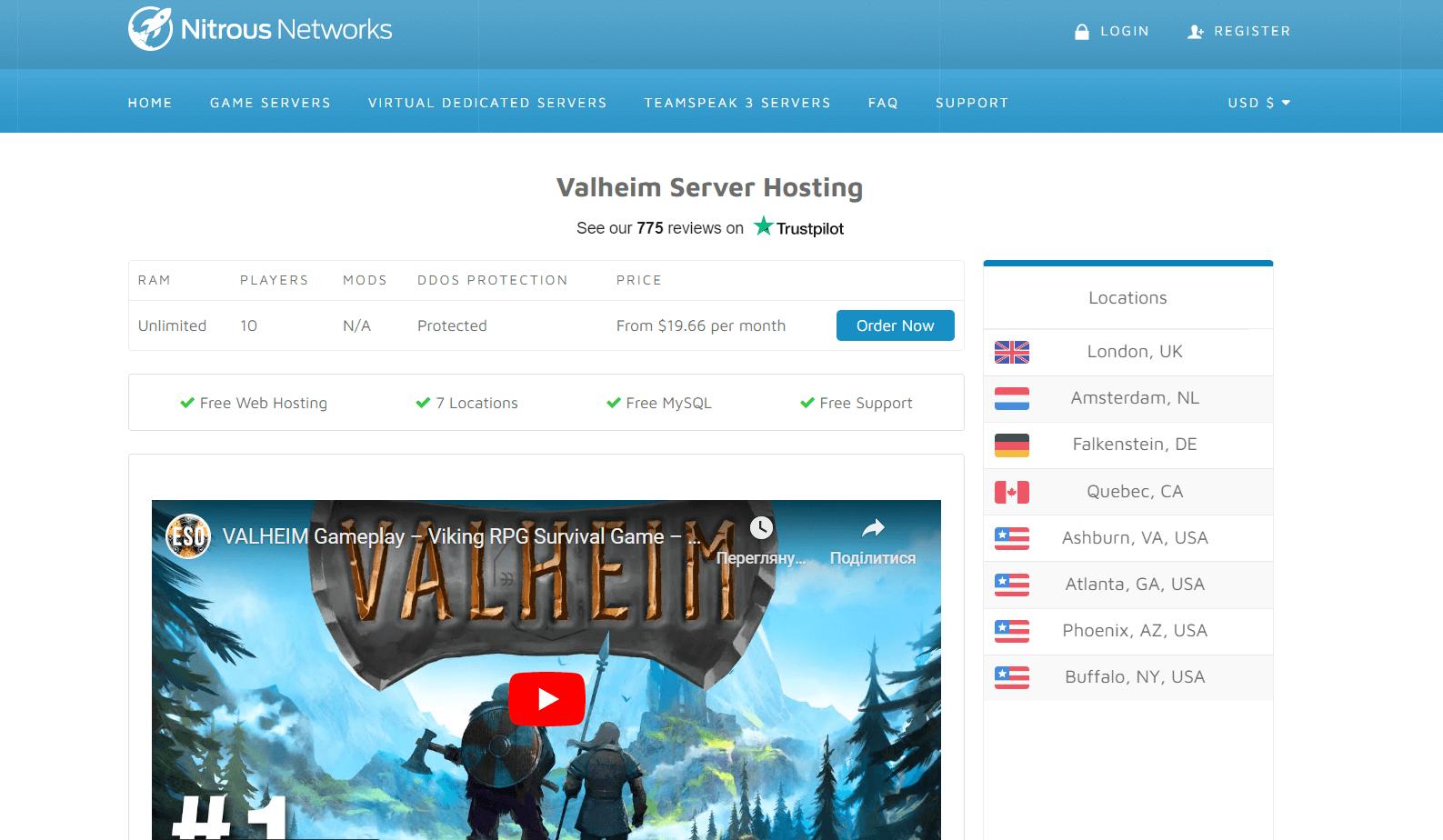 Nitrous Networks Valheim server setup