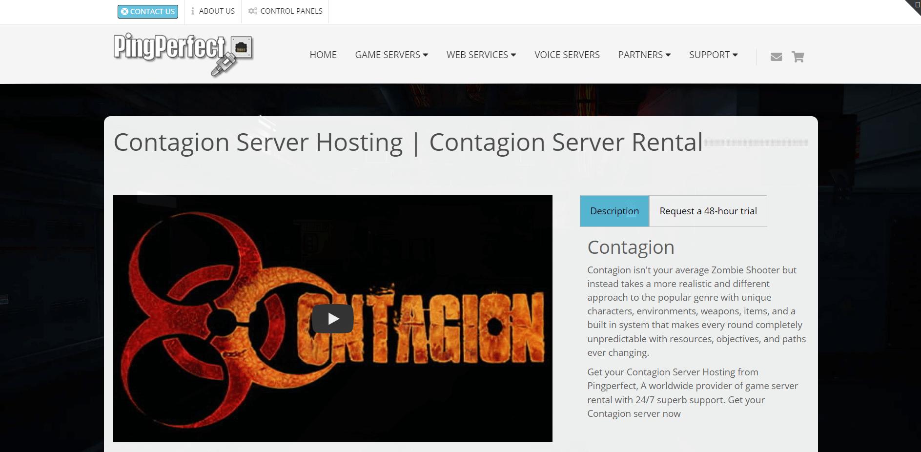 PingPerfect server hosting for Contagion game