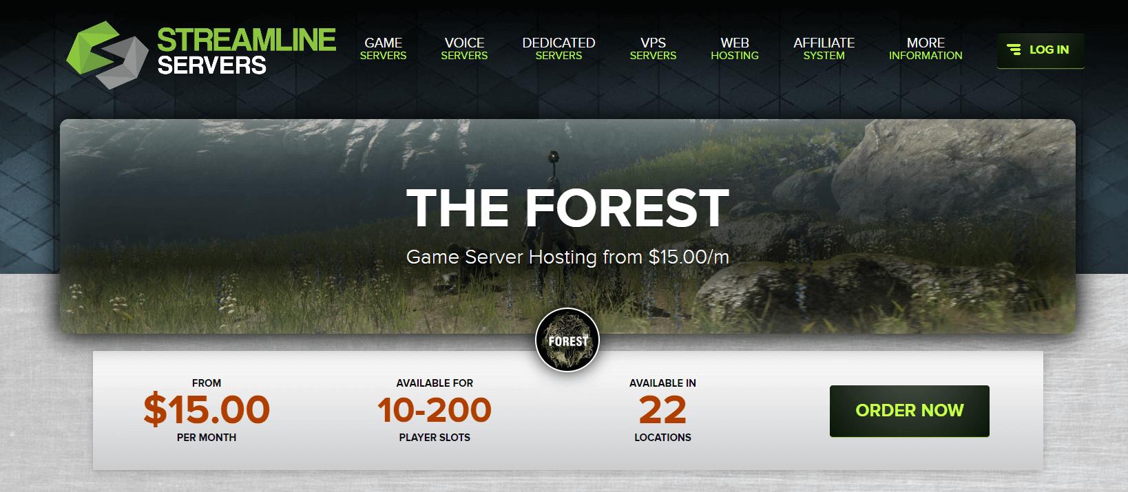 Streamline servers hosting provider for the forest